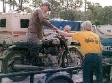 George Loading his 1964 Interceptor