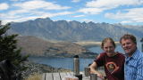 From a very high vantage point overlooking Queenstown