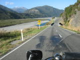 Glacier melting ice creeks along the road