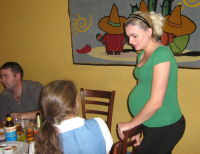At the baby shower party